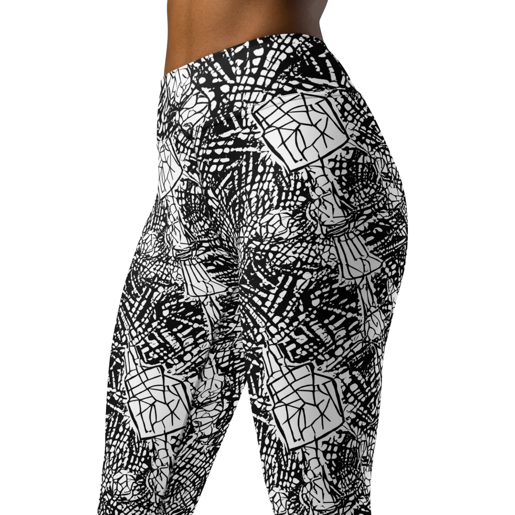 Obsidian Static on Yoga Leggings — Left Front