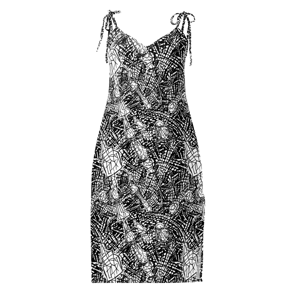 Obsidian Static on Slip Dress — Front