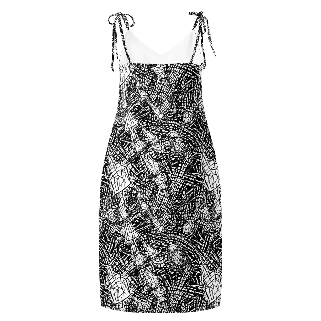 Obsidian Static on Slip Dress — Back