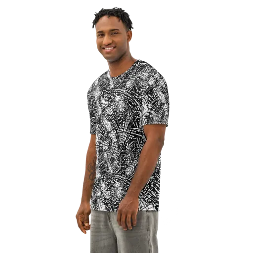 Obsidian Static on a Men's Cotton Crew Neck T-Shirt