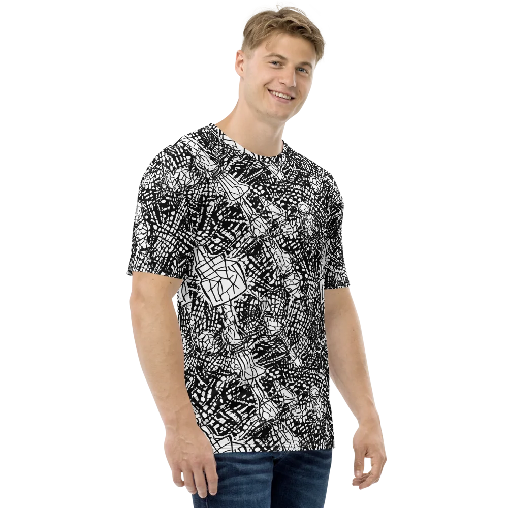 Obsidian Static on Men's Crew Neck T-Shirt — Right