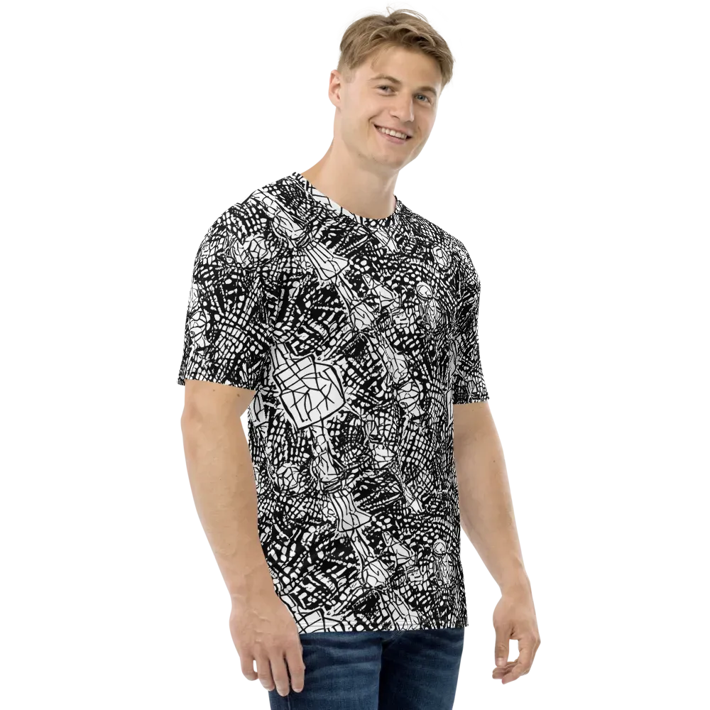 Obsidian Static on Men's Crew Neck T-Shirt — Right