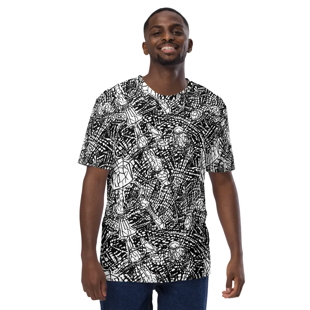 Obsidian Static on Men's Crew Neck T-Shirt — Front