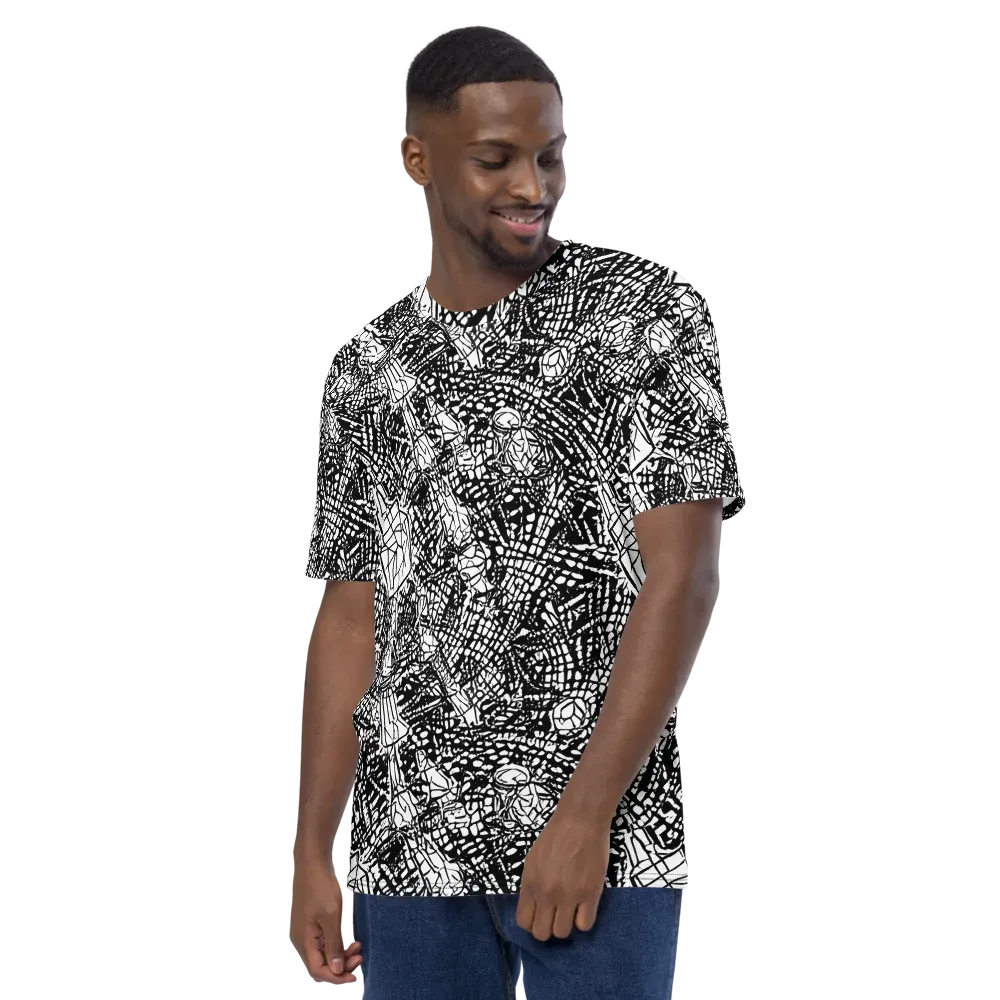 Obsidian Static on Men's Crew Neck T-Shirt — Left