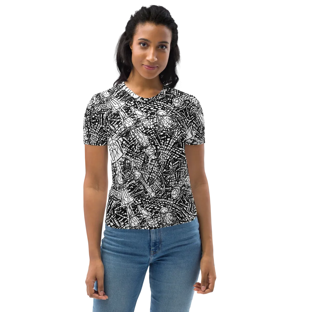 Obsidian Static on Women's Crew Neck T-Shirt — Front