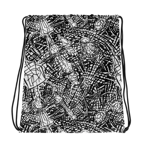 Obsidian Static on a Drawstring Bag