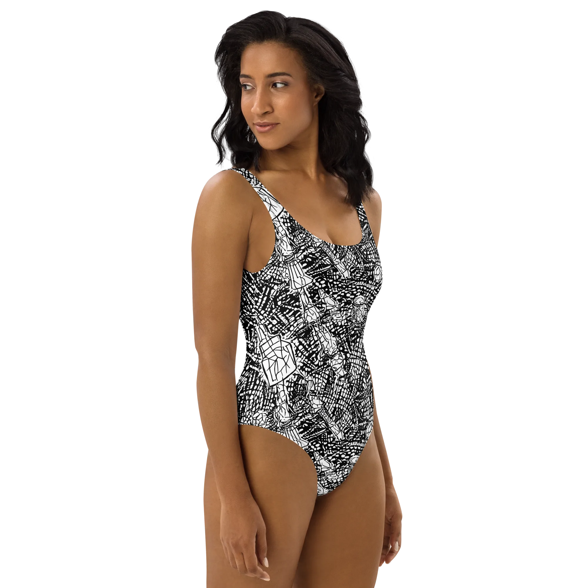 Obsidian Static on One-Piece Swimsuit — Right
