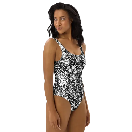 Obsidian Static on a One-Piece Swimsuit