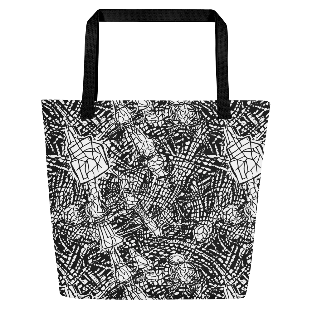 Obsidian Static on Large Tote Bag W/ Pocket — Front