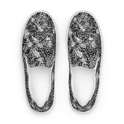 Obsidian Static on a Women's Slip-On Canvas Shoes