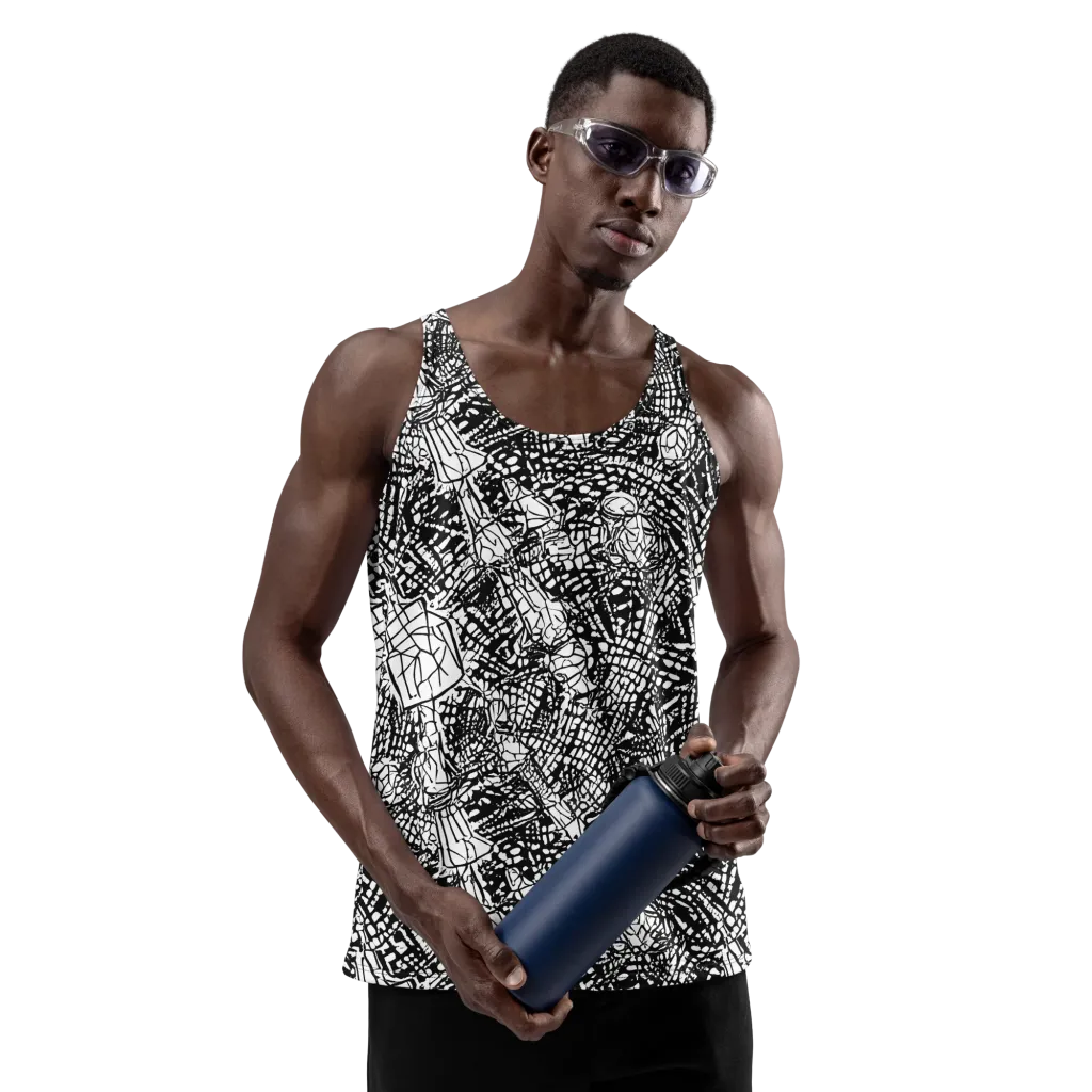 Obsidian Static on Men's Tank Top — Front