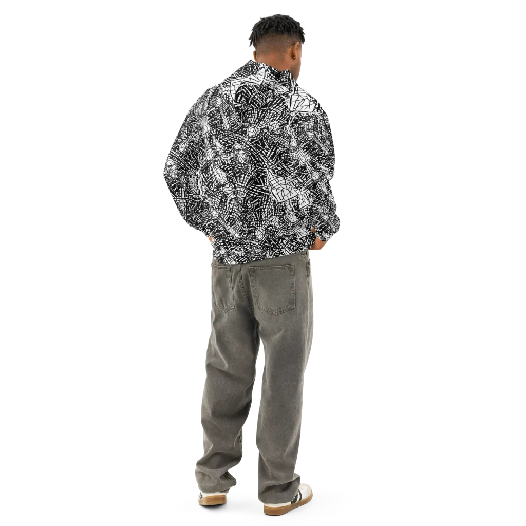 Obsidian Static on Cotton Hoodie — Back