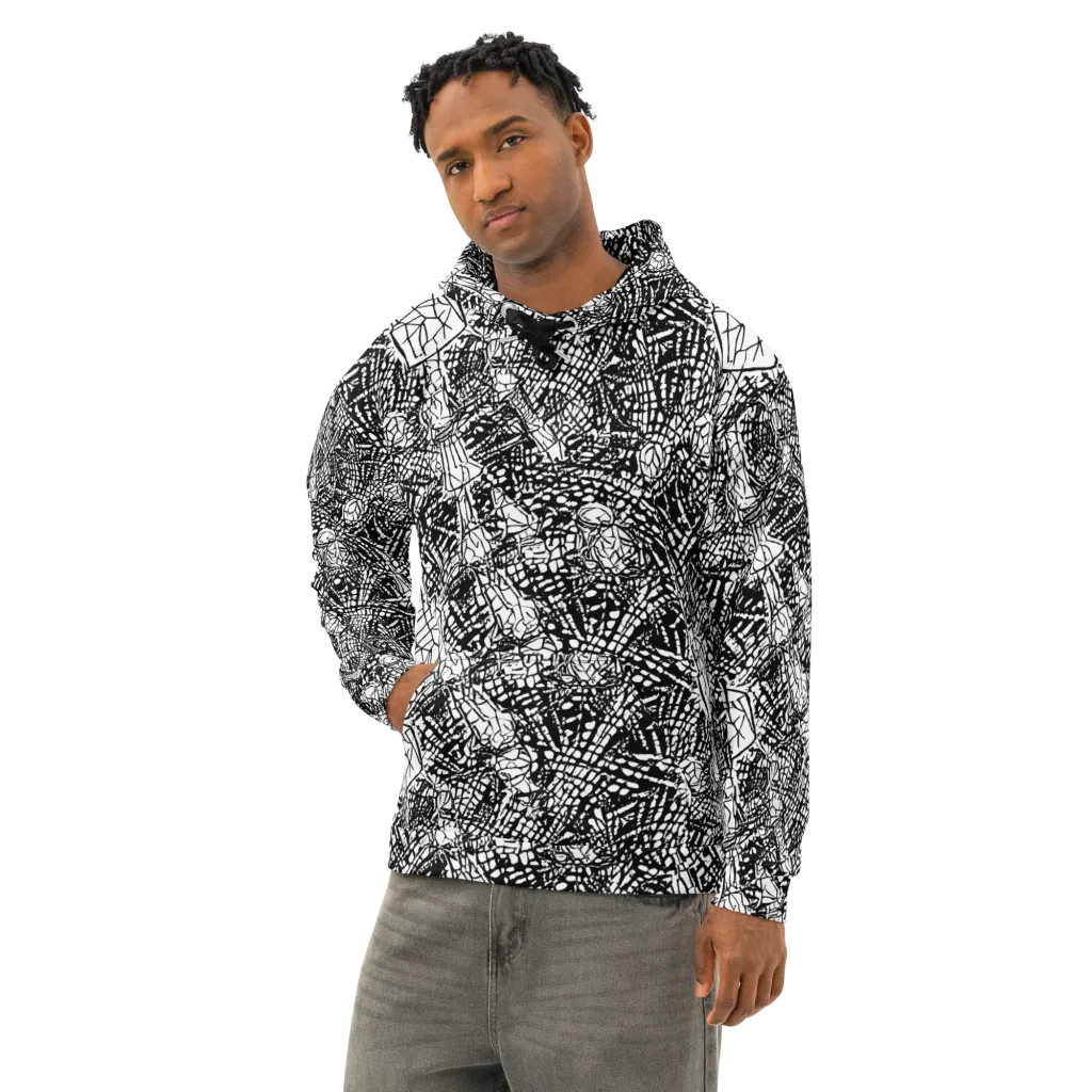 Obsidian Static on Cotton Hoodie — Left Front