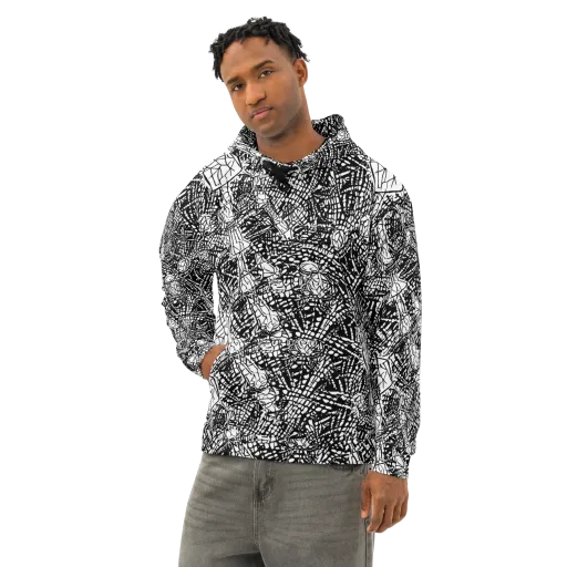 Obsidian Static on a Cotton Hoodie