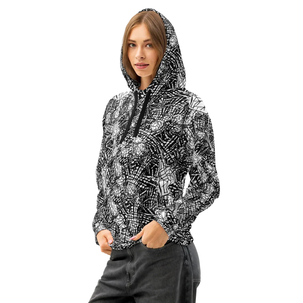 Obsidian Static on Cotton Hoodie — Left Front
