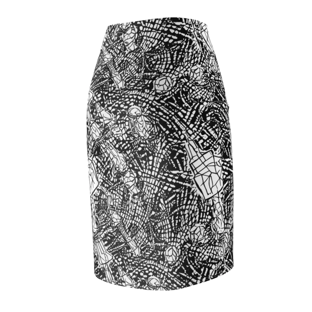 Obsidian Static on Pencil Skirt — Back Side