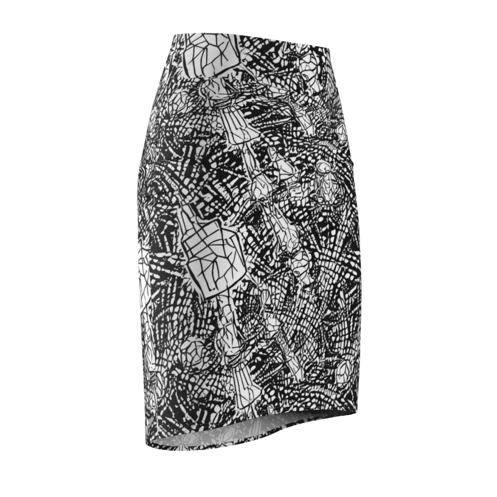 Obsidian Static on Pencil Skirt — Front Side