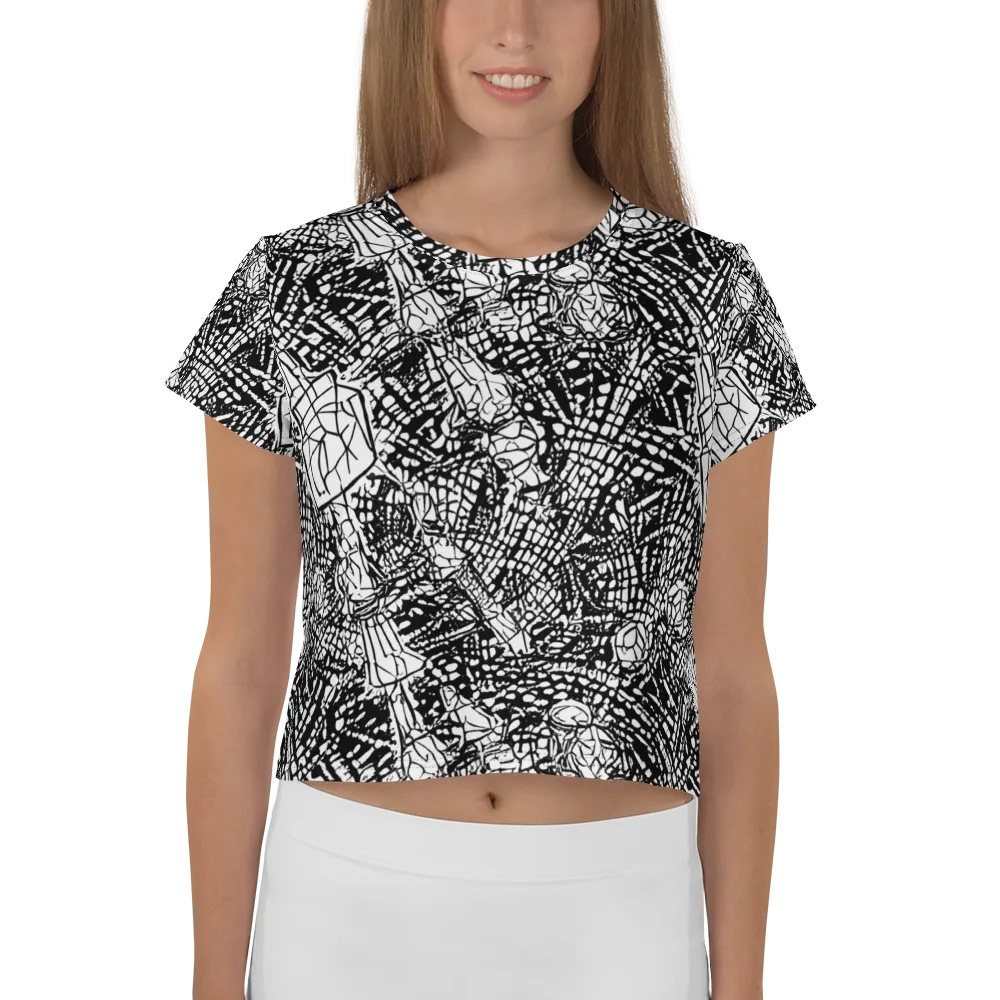 Obsidian Static on Crop Tee — Front