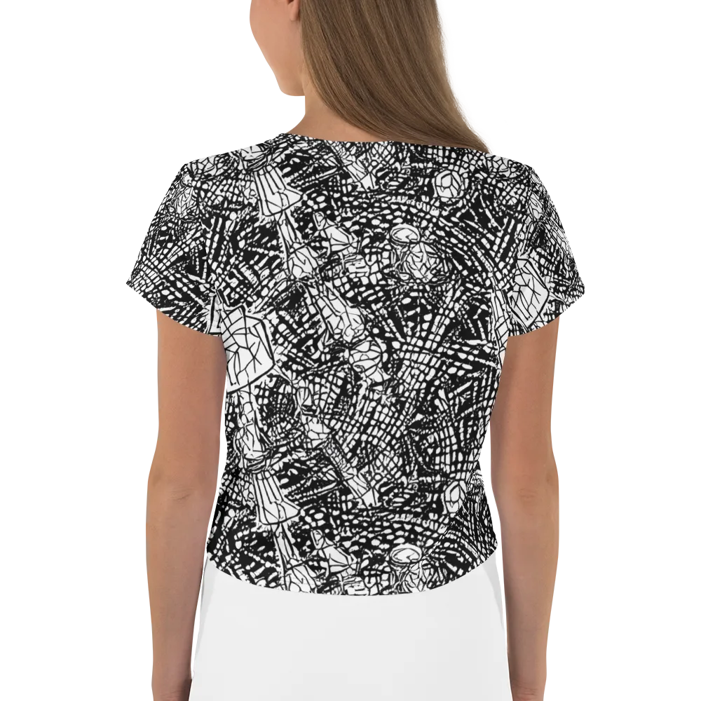 Obsidian Static on Crop Tee — Back