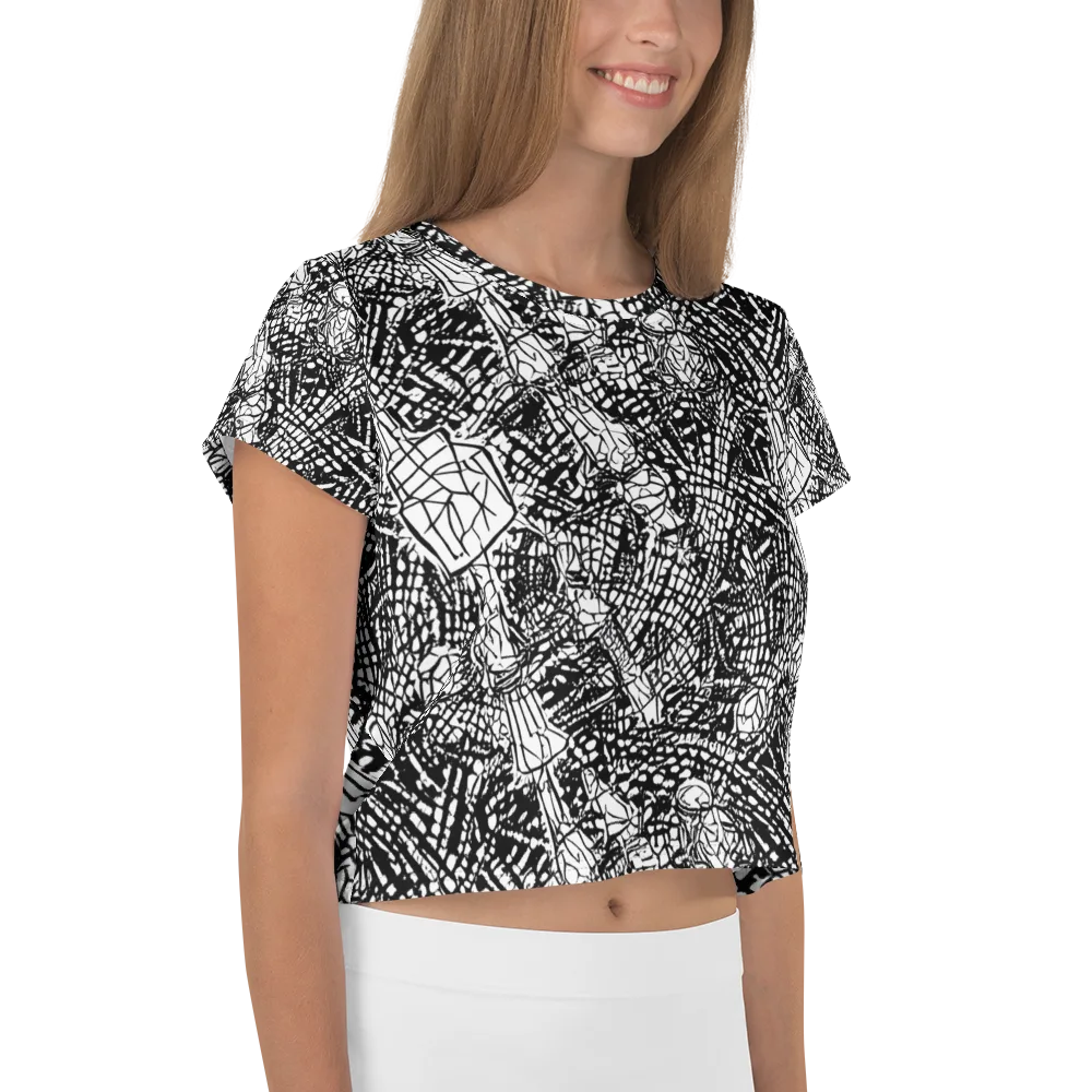 Obsidian Static on Crop Tee — Right