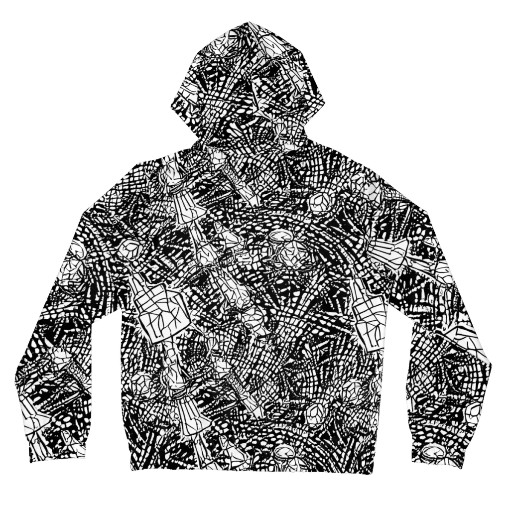 Obsidian Static on Women's Full-Zip Hoodie — Back