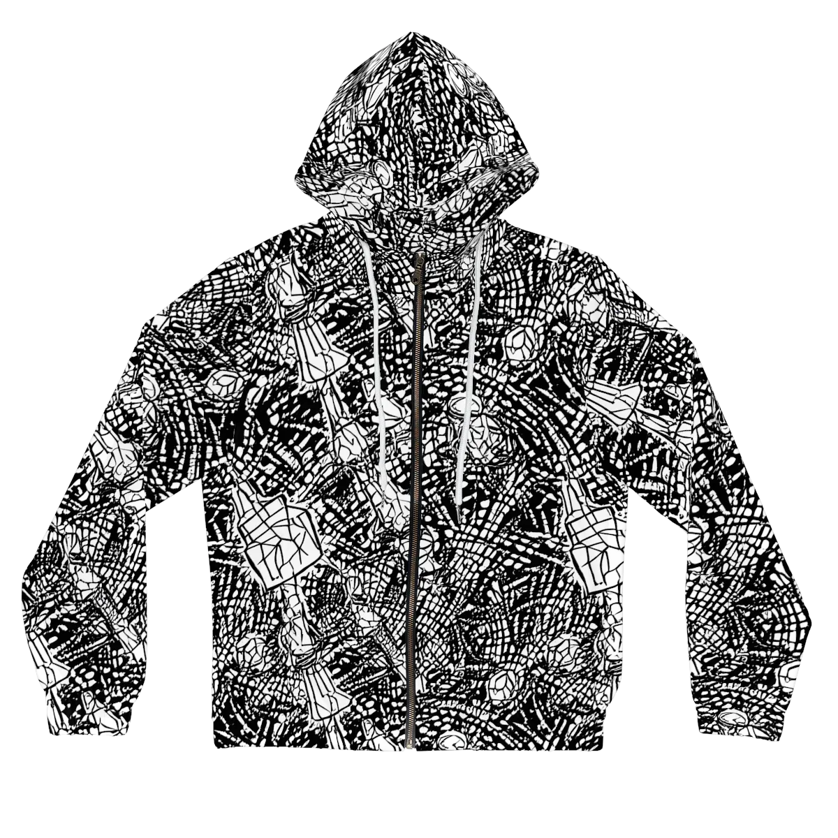 Obsidian Static on Women's Full-Zip Hoodie — Front