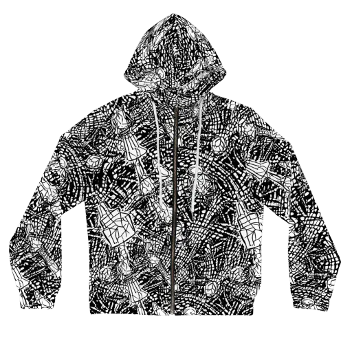Obsidian Static on a Women's Full-Zip Hoodie