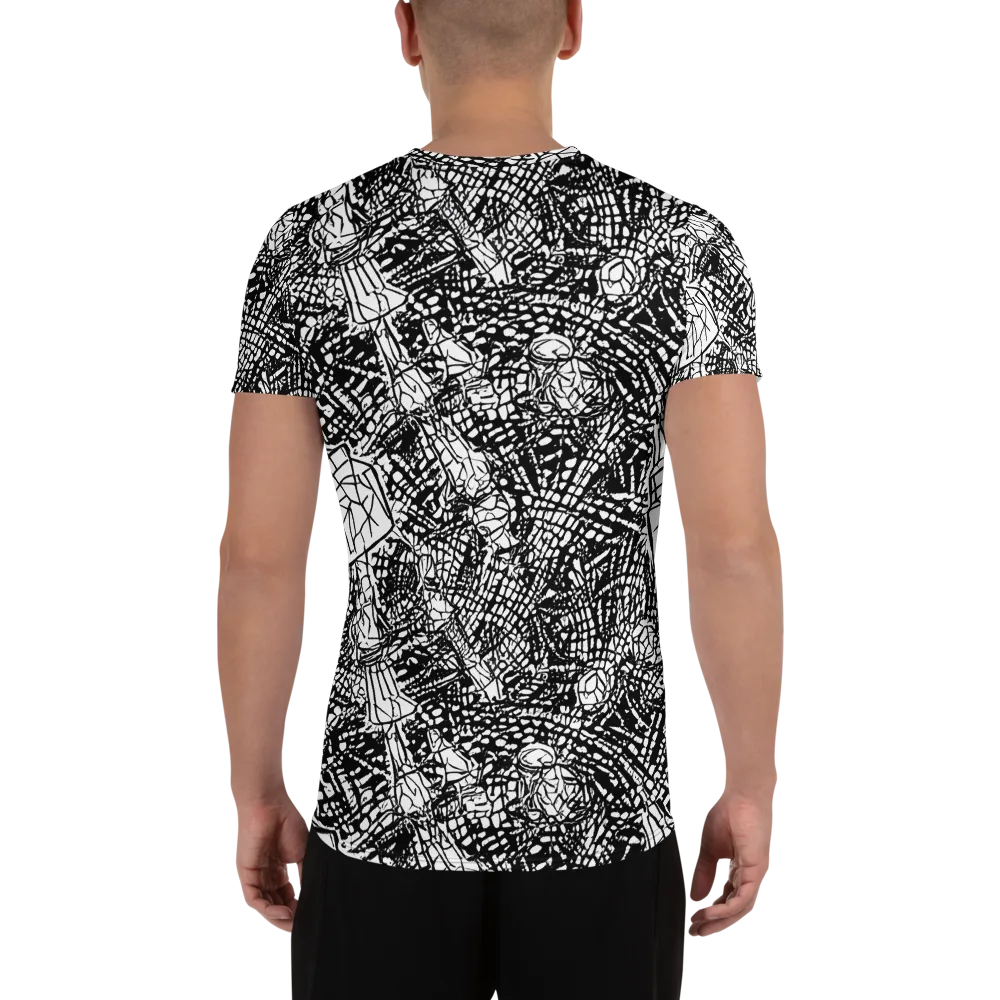 Obsidian Static on Men's Athletic T-Shirt — Back