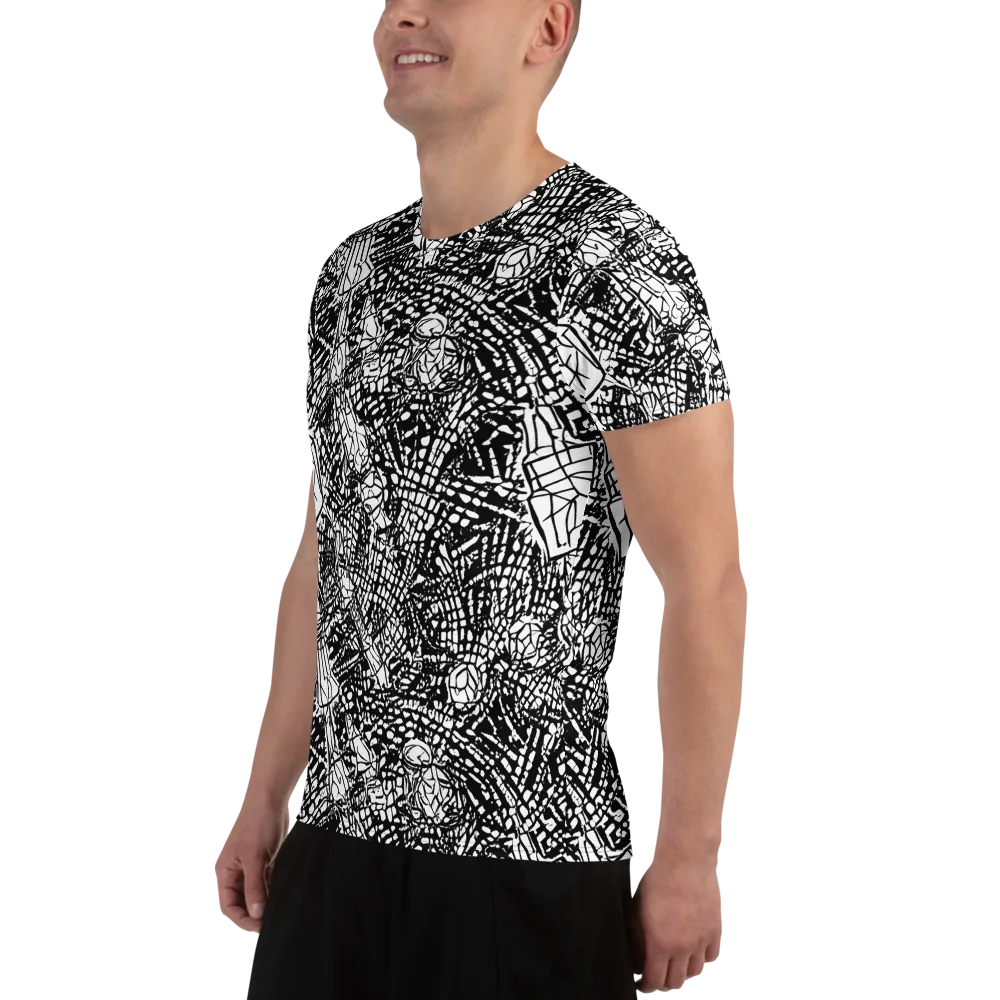 Obsidian Static on Men's Athletic T-Shirt — Left