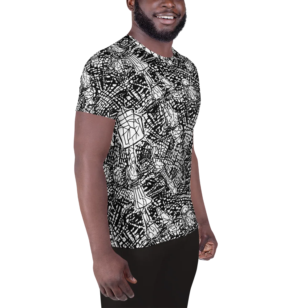Obsidian Static on Men's Athletic T-Shirt — Right