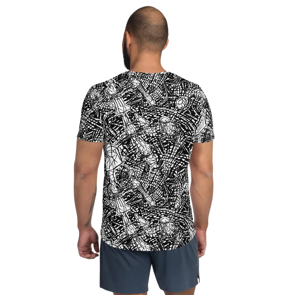 Obsidian Static on Men's Athletic T-Shirt — Back