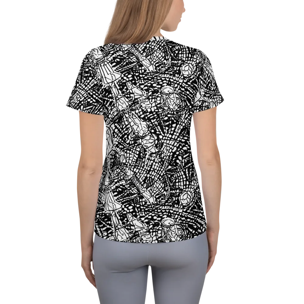 Obsidian Static on Women's Athletic T-Shirt — Back