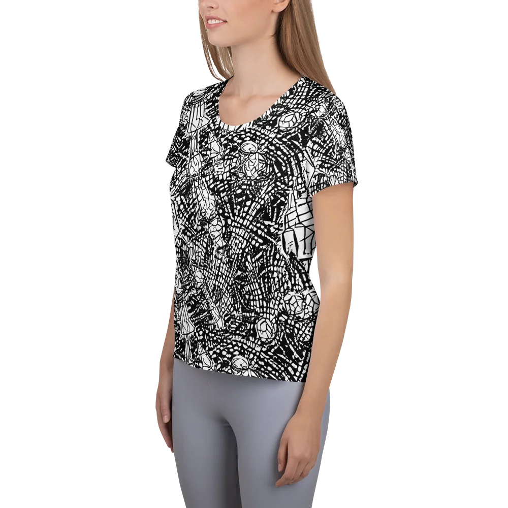 Obsidian Static on Women's Athletic T-Shirt — Left