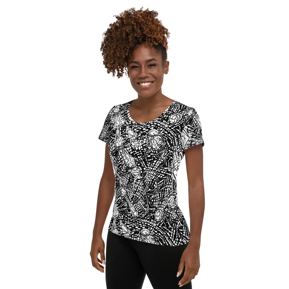 Obsidian Static on Women's Athletic T-Shirt — Left