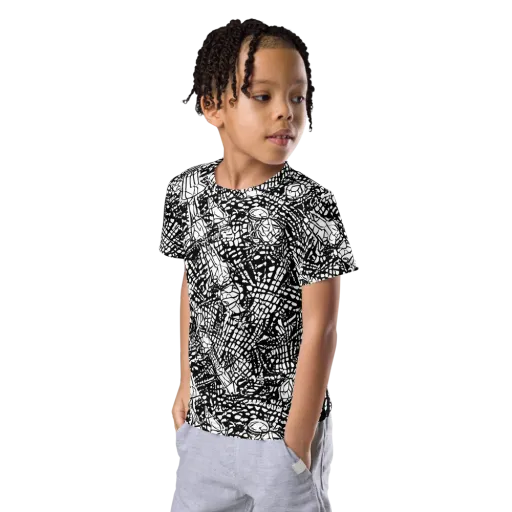 Obsidian Static on a Kids Crew Neck T-Shirt