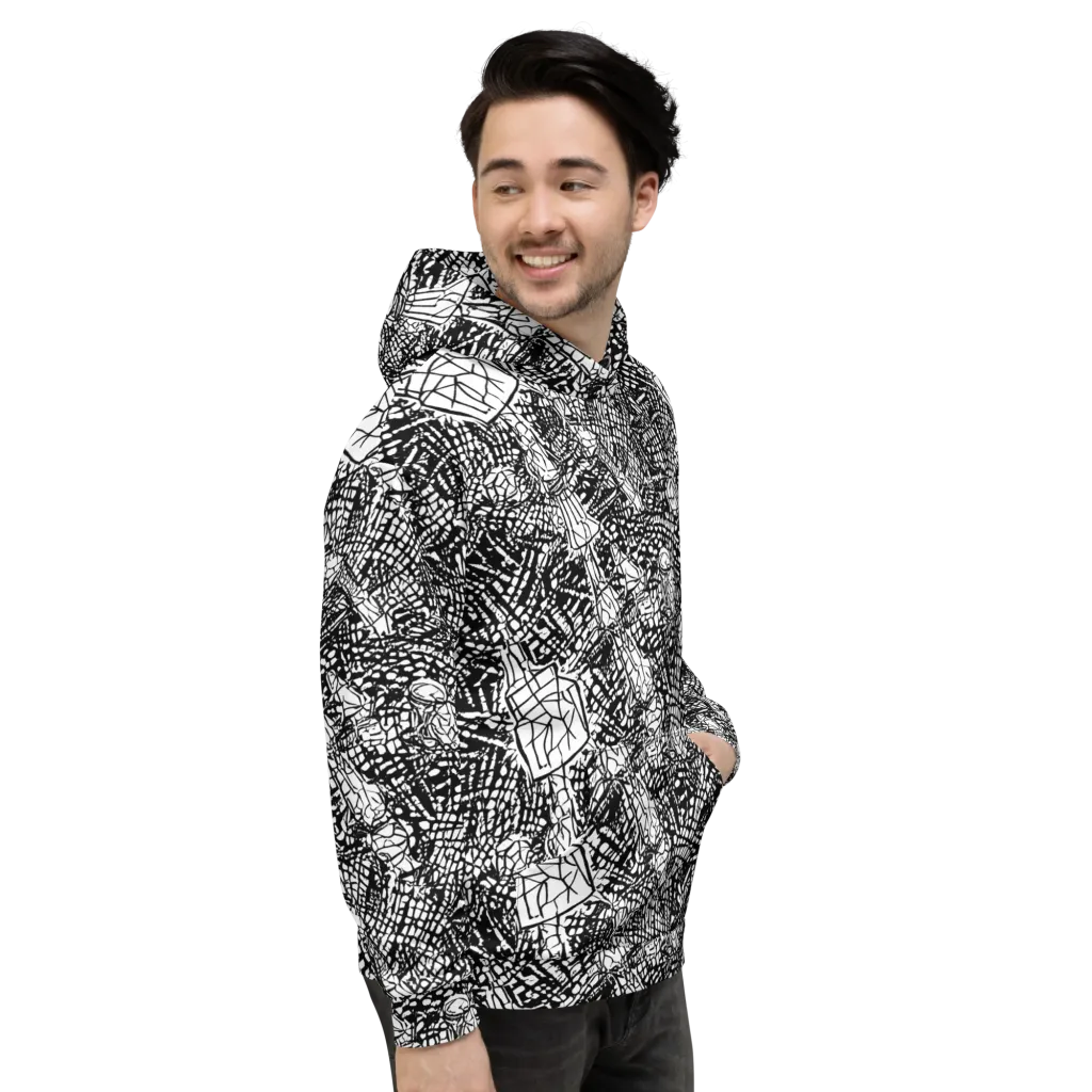 Obsidian Static on Hoodie — Right