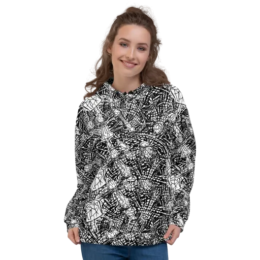 Obsidian Static on a Hoodie