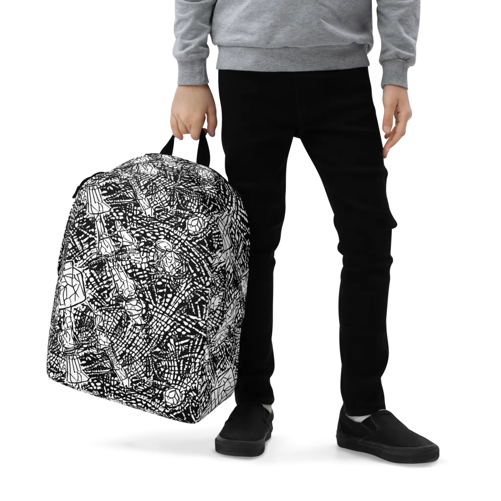 Obsidian Static on Minimalist Backpack — Zoomed-in