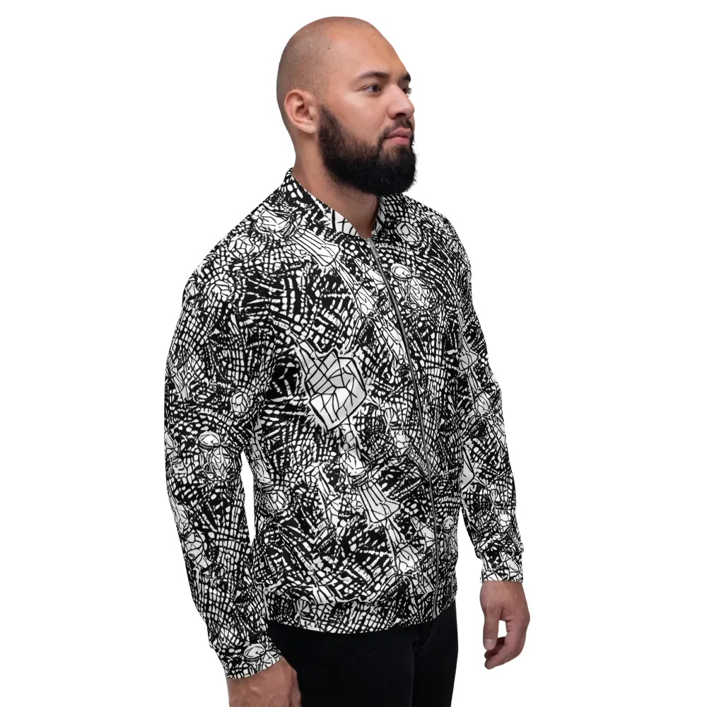 Obsidian Static on Bomber Jacket — Right