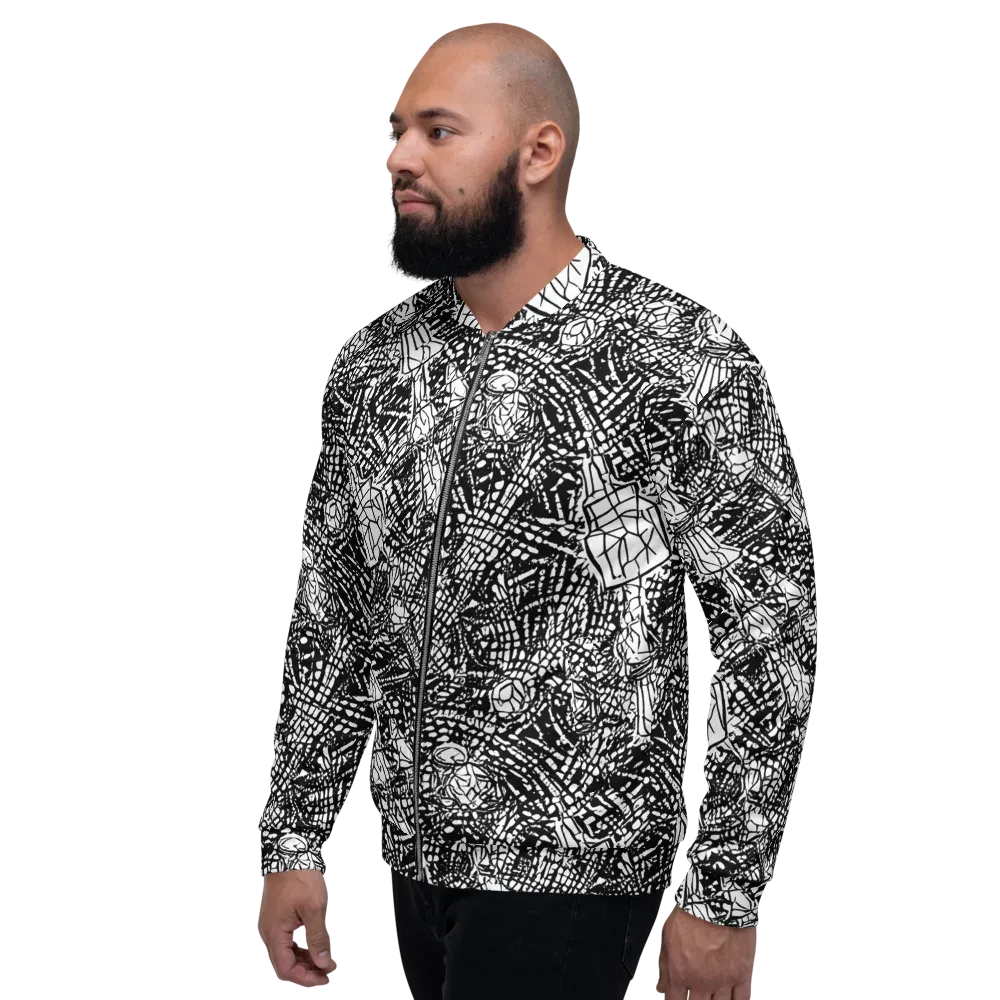 Obsidian Static on Bomber Jacket — Left
