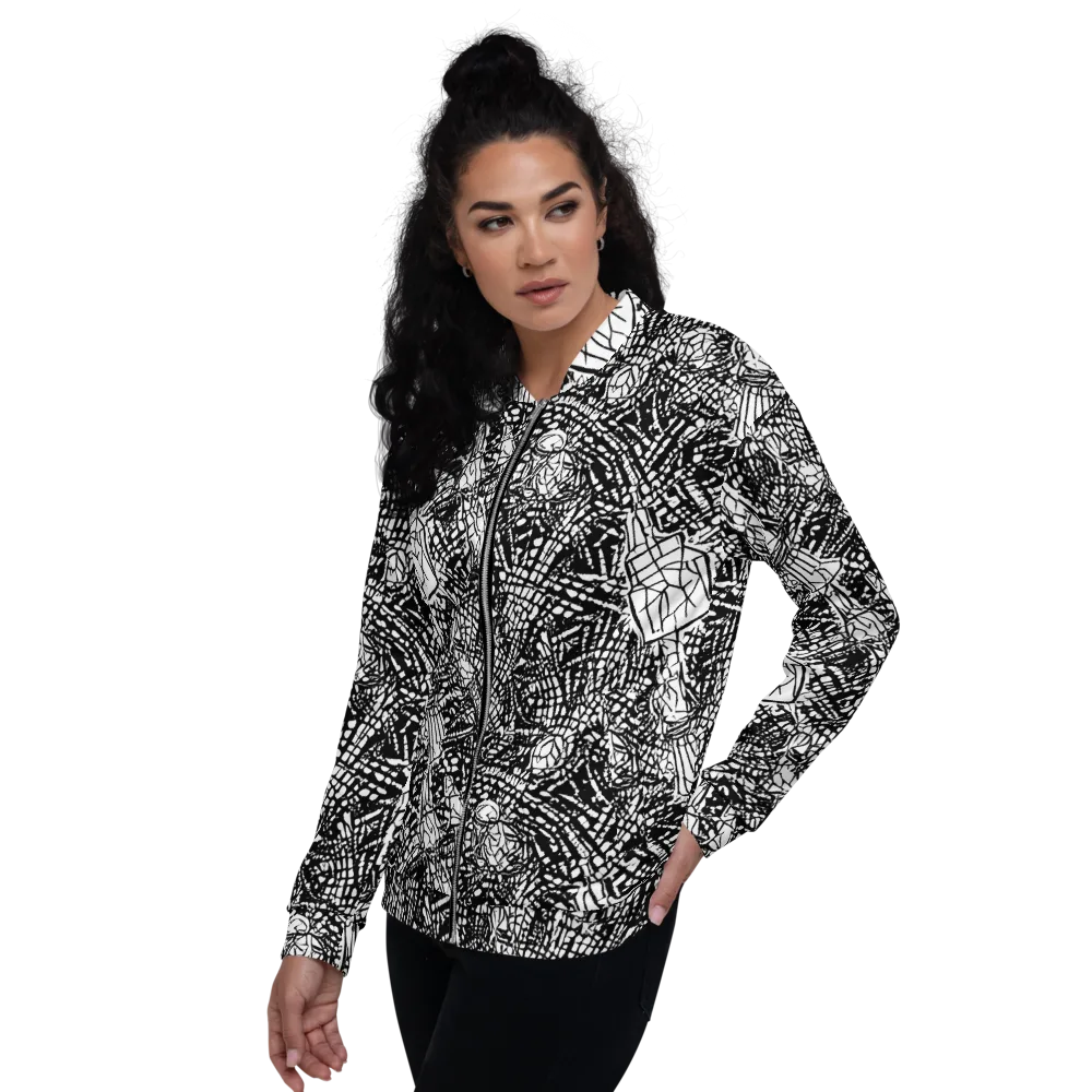 Obsidian Static on Bomber Jacket — Left