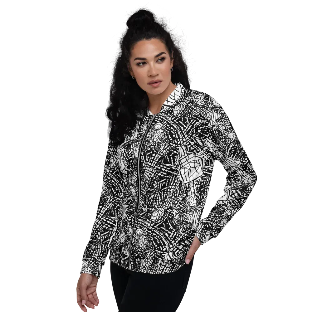 Obsidian Static on Bomber Jacket — Left
