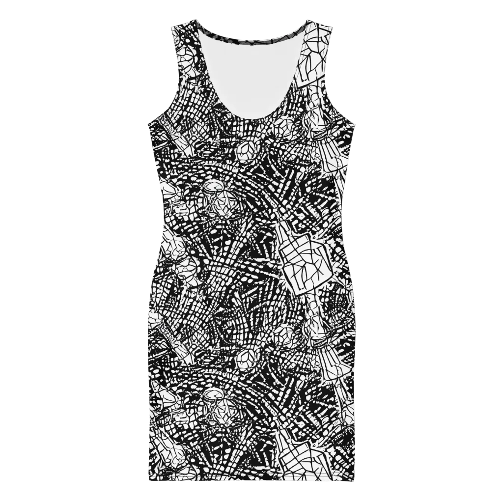 Obsidian Static on Bodycon Dress — Front