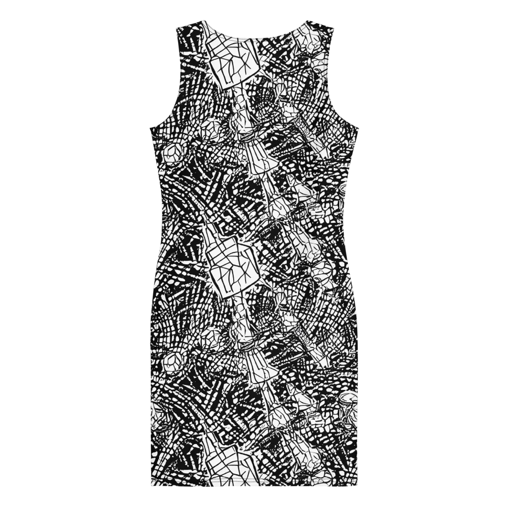 Obsidian Static on Bodycon Dress — Back