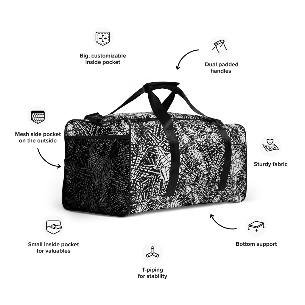 Obsidian Static on Duffle Bag — Right Front