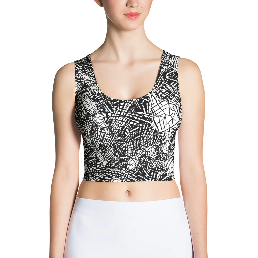 Obsidian Static on Crop Top — Front