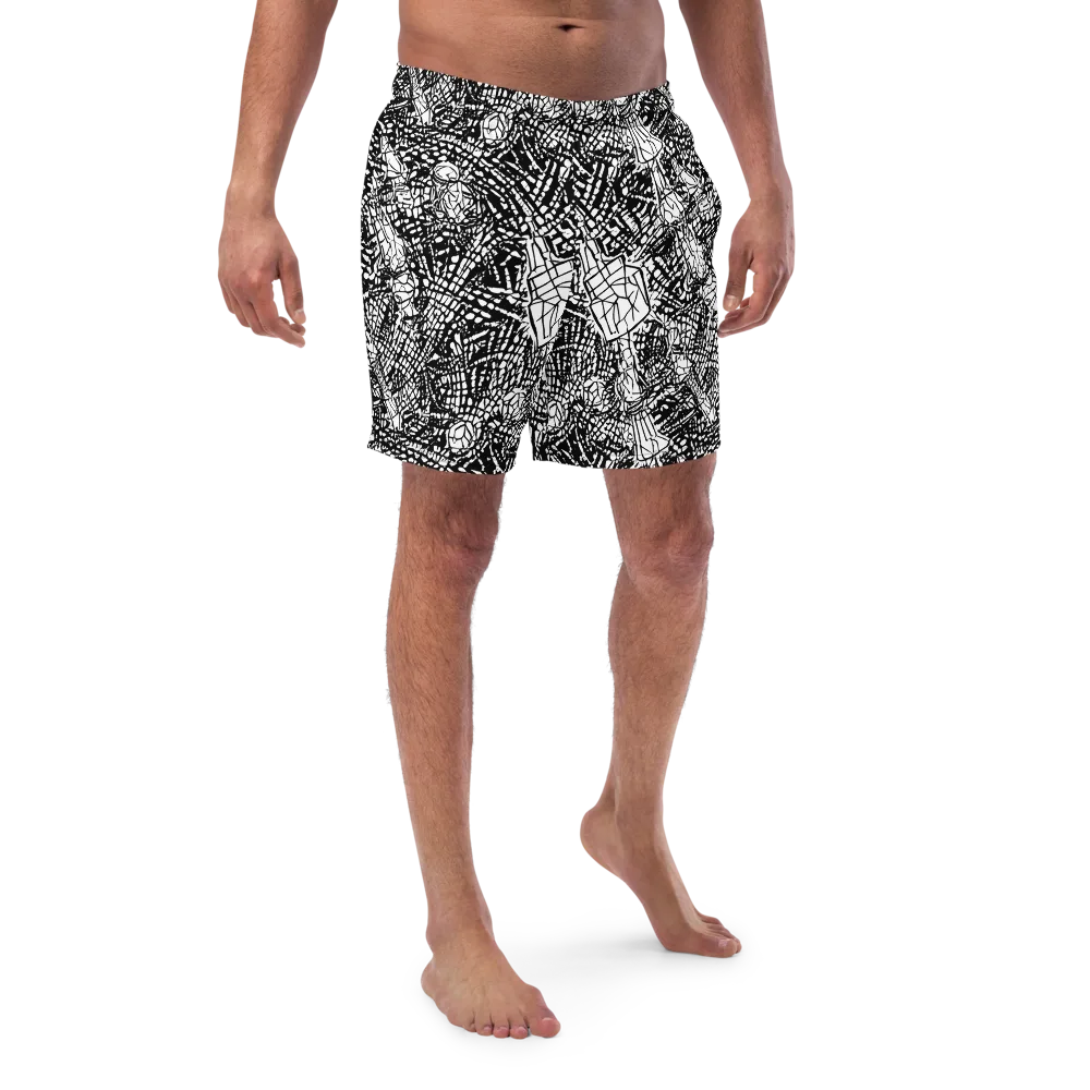 Obsidian Static on Swim Trunks — Front