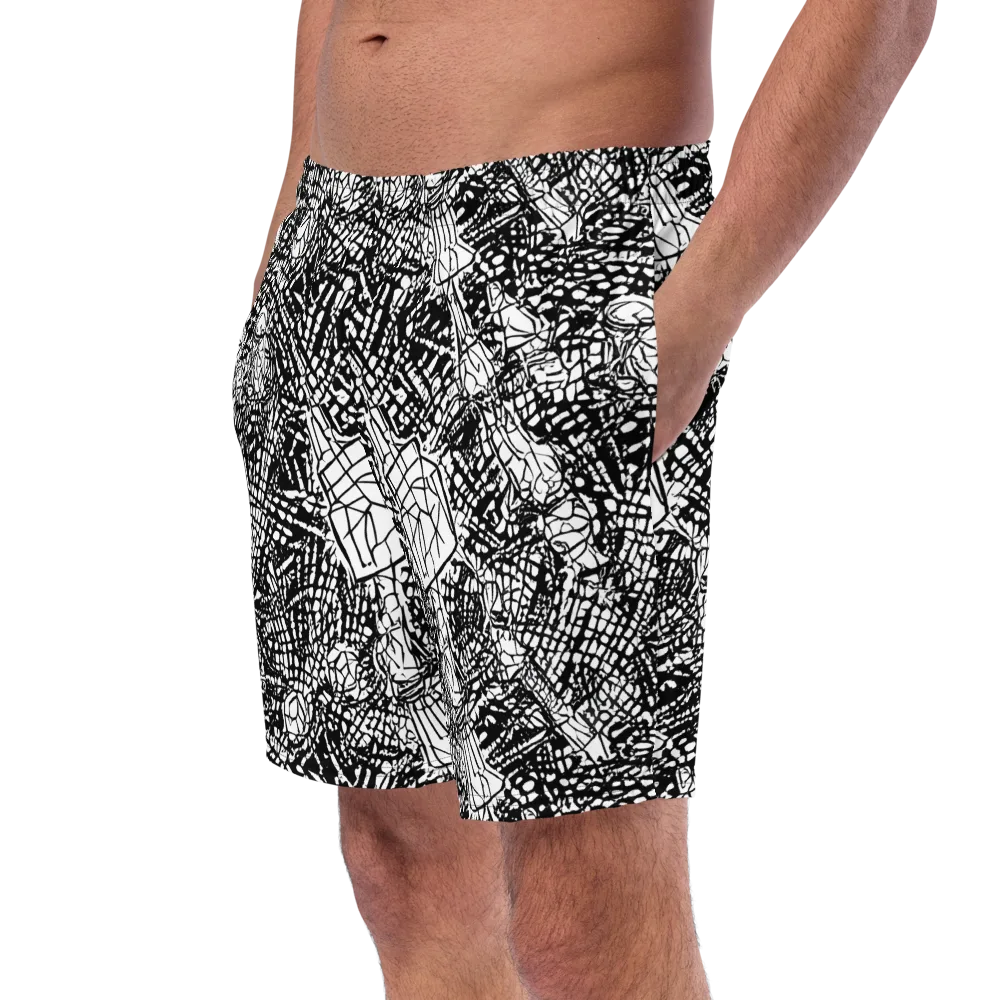 Obsidian Static on Swim Trunks — Left Front