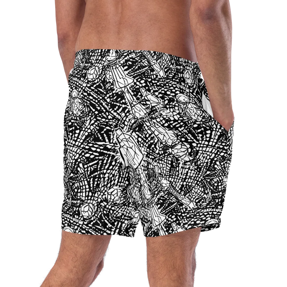 Obsidian Static on Swim Trunks — Right Back