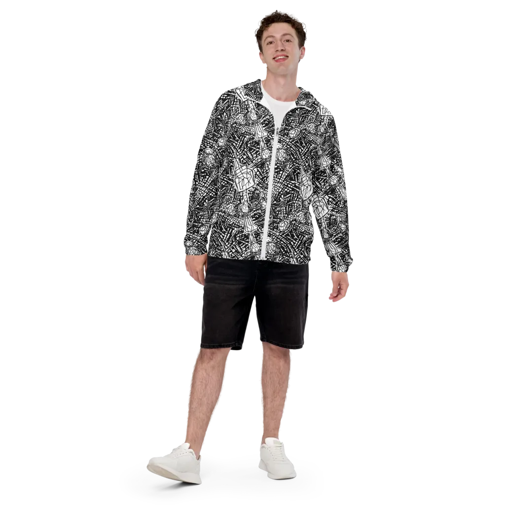 Obsidian Static on Men's Windbreaker — Front